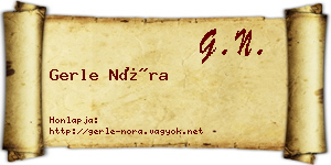 Gerle Nóra névjegykártya
